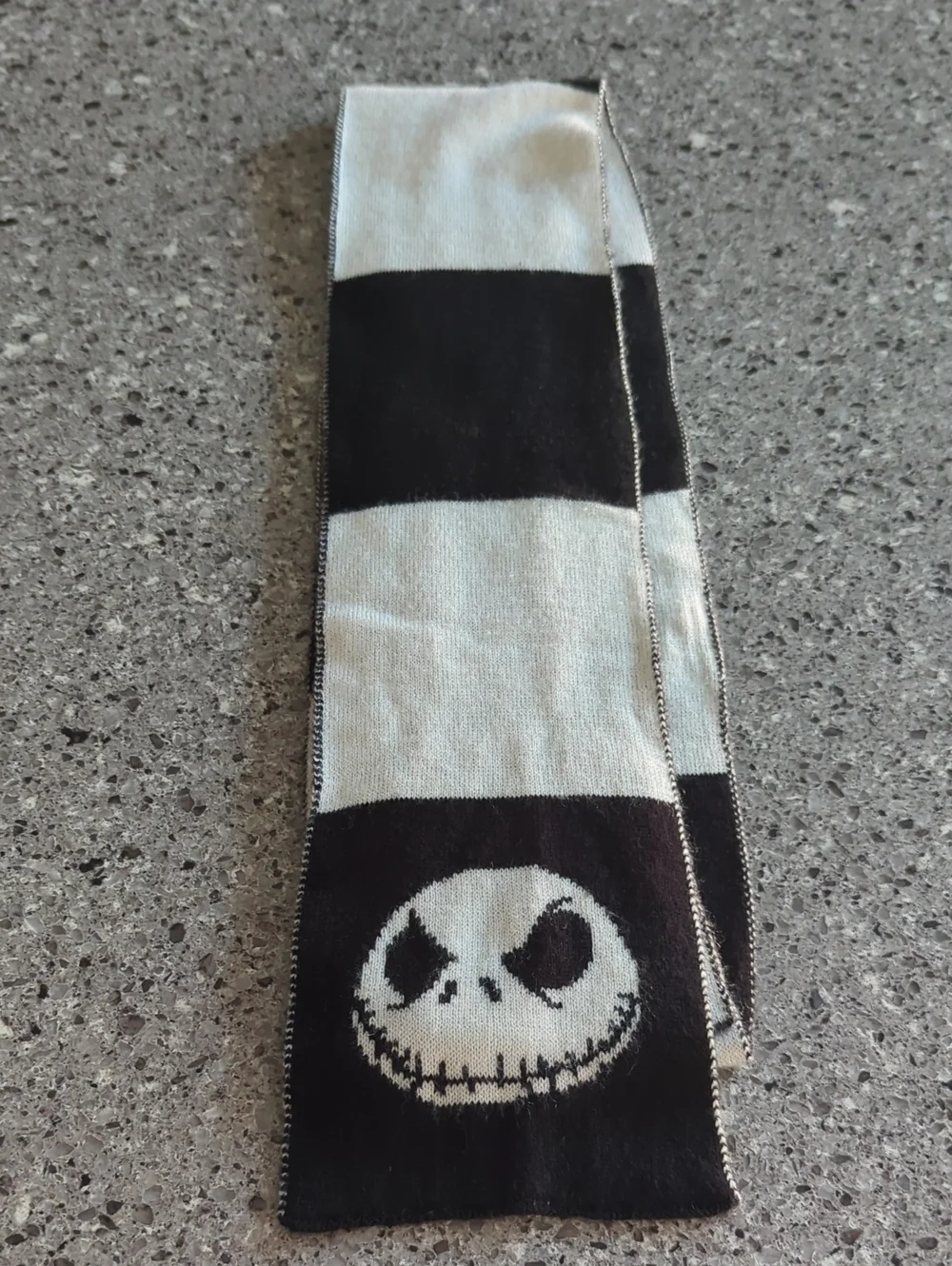 Disney The Nightmare Before Christmas Jack Skellington Striped Knit Scarf